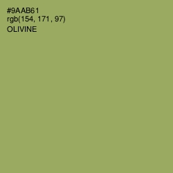 #9AAB61 - Olivine Color Image