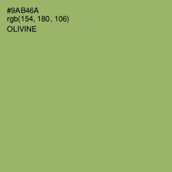 #9AB46A - Olivine Color Image