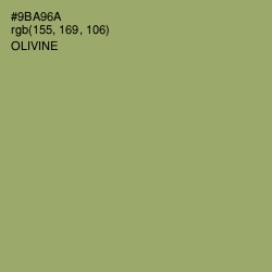 #9BA96A - Olivine Color Image