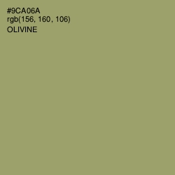 #9CA06A - Olivine Color Image