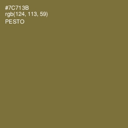 #7C713B - Pesto Color Image
