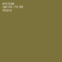 #7C733B - Pesto Color Image