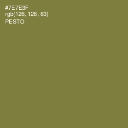 #7E7E3F - Pesto Color Image