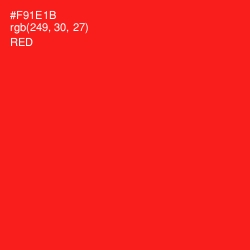 #F91E1B - Red Color Image