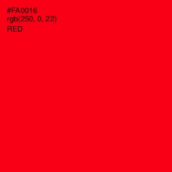 #FA0016 - Red Color Image