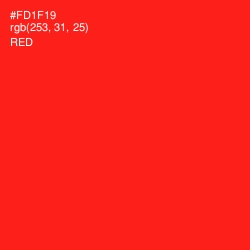 #FD1F19 - Red Color Image