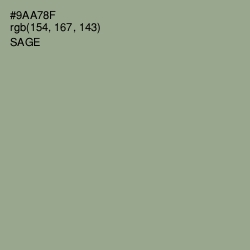 #9AA78F - Sage Color Image