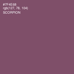 #7F4E68 - Scorpion Color Image