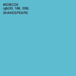 #5DBCD0 - Shakespeare Color Image