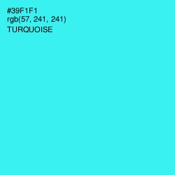 #39F1F1 - Turquoise Color Image