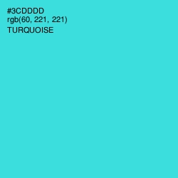 #3CDDDD - Turquoise Color Image