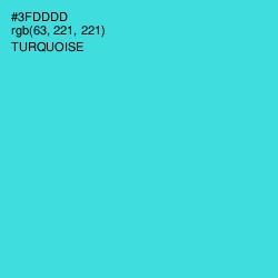 #3FDDDD - Turquoise Color Image