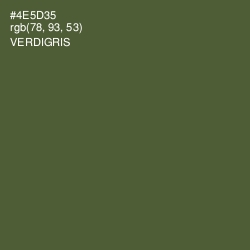 #4E5D35 - Verdigris Color Image