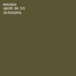 #5A5634 - Verdigris Color Image