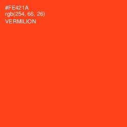 #FE421A - Vermilion Color Image