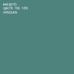 #4E827D - Viridian Color Image