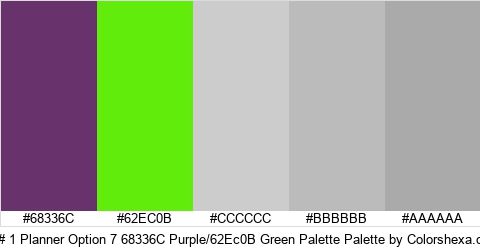 # 1 Planner Option 7 68336C Purple/62Ec0B Green Palette Colors Logo