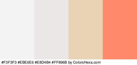 #F3F3F3 #EBE6E6 #E8D4B4 #FF896B Colors Logo