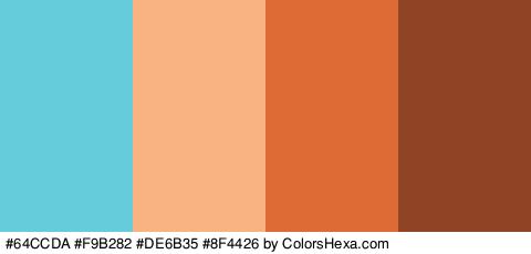 #64CCDA #F9B282 #DE6B35 #8F4426 Colors Logo