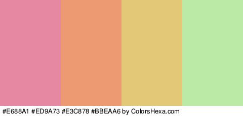 #E688A1 #ED9A73 #E3C878 #BBEAA6 Colors Logo