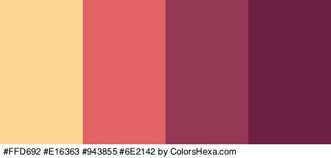 #FFD692 #E16363 #943855 #6E2142 Colors Logo