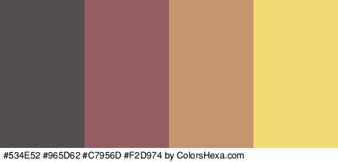 #534E52 #965D62 #C7956D #F2D974 Colors Logo