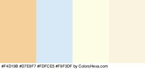 #F4D19B #D7E9F7 #FDFCE5 #F9F3DF Colors Logo
