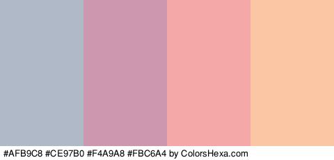 #AFB9C8 #CE97B0 #F4A9A8 #FBC6A4 Colors Logo