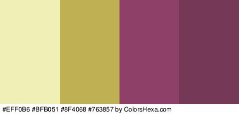 #EFF0B6 #BFB051 #8F4068 #763857 Colors Logo