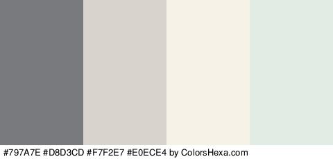 #797A7E #D8D3CD #F7F2E7 #E0ECE4 Colors Logo