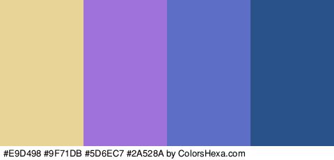 #E9D498 #9F71DB #5D6EC7 #2A528A Colors Logo