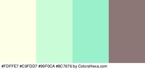 #FDFFE7 #C9FDD7 #99F0CA #8C7676 Colors Logo