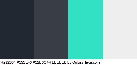 #222831 #393E46 #32E0C4 #EEEEEE Colors Logo