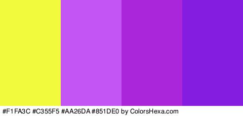 #F1FA3C #C355F5 #AA26DA #851DE0 Colors Logo