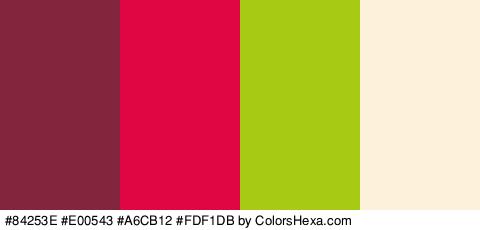 #84253E #E00543 #A6CB12 #FDF1DB Colors Logo