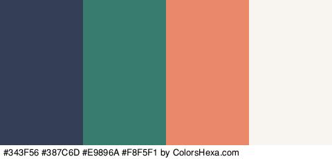 #343F56 #387C6D #E9896A #F8F5F1 Colors Logo