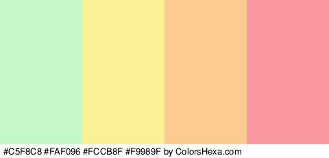 #C5F8C8 #FAF096 #FCCB8F #F9989F Colors Logo