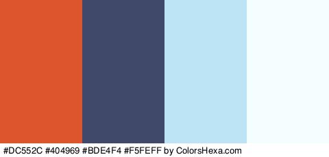 #DC552C #404969 #BDE4F4 #F5FEFF Colors Logo