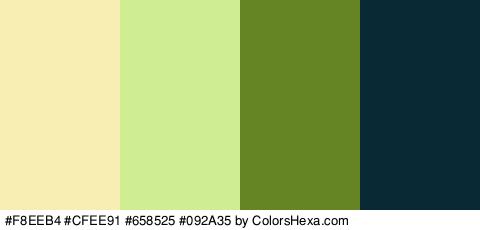 #F8EEB4 #CFEE91 #658525 #092A35 Colors Logo