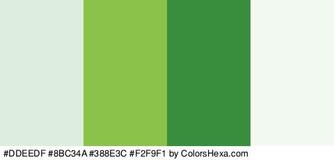 #DDEEDF #8BC34A #388E3C #F2F9F1 Colors Logo