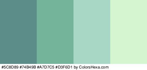 #5C8D89 #74B49B #A7D7C5 #D3F6D1 Colors Logo