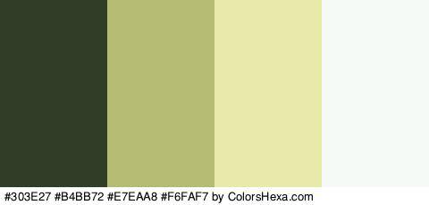 #303E27 #B4BB72 #E7EAA8 #F6FAF7 Colors Logo