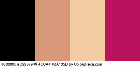 #000000 #D99879 #F4CCA4 #BA135D Colors Logo