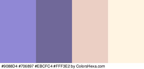 #9088D4 #706897 #EBCFC4 #FFF3E2 Colors Logo