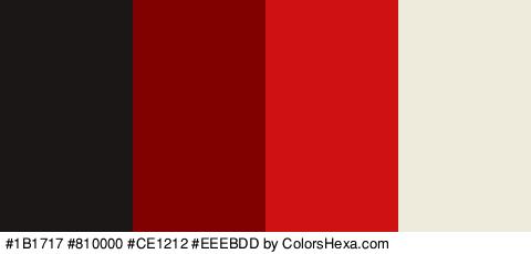 #1B1717 #810000 #CE1212 #EEEBDD Colors Logo