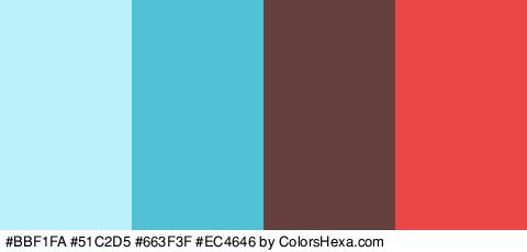 #BBF1FA #51C2D5 #663F3F #EC4646 Colors Logo