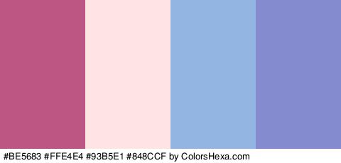 #BE5683 #FFE4E4 #93B5E1 #848CCF Colors Logo