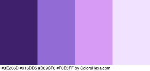 #3E206D #916DD5 #D89CF6 #F0E3FF Colors Logo