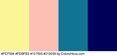 #FCF594 #FDBFB3 #107595 #010059 Colors Logo