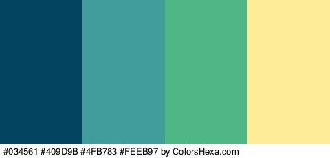 #034561 #409D9B #4FB783 #FEEB97 Colors Logo